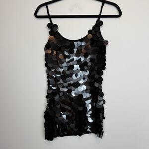 Vintage Bebe wool blend sequin knit tank top y2k party girl MD
